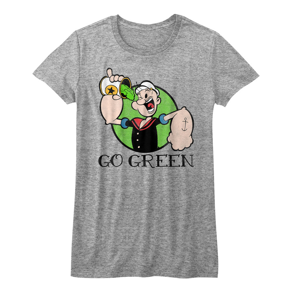 Popeye Go Green Juniors T-Shirt