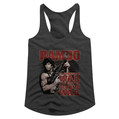 Rambo Become War Ladies Racerback