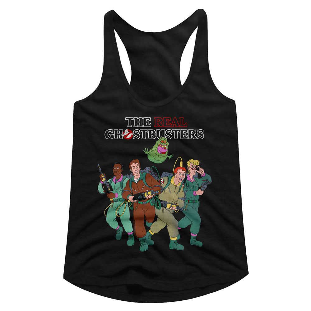 The Real Ghostbusters The Whole Crew Ladies Racerback