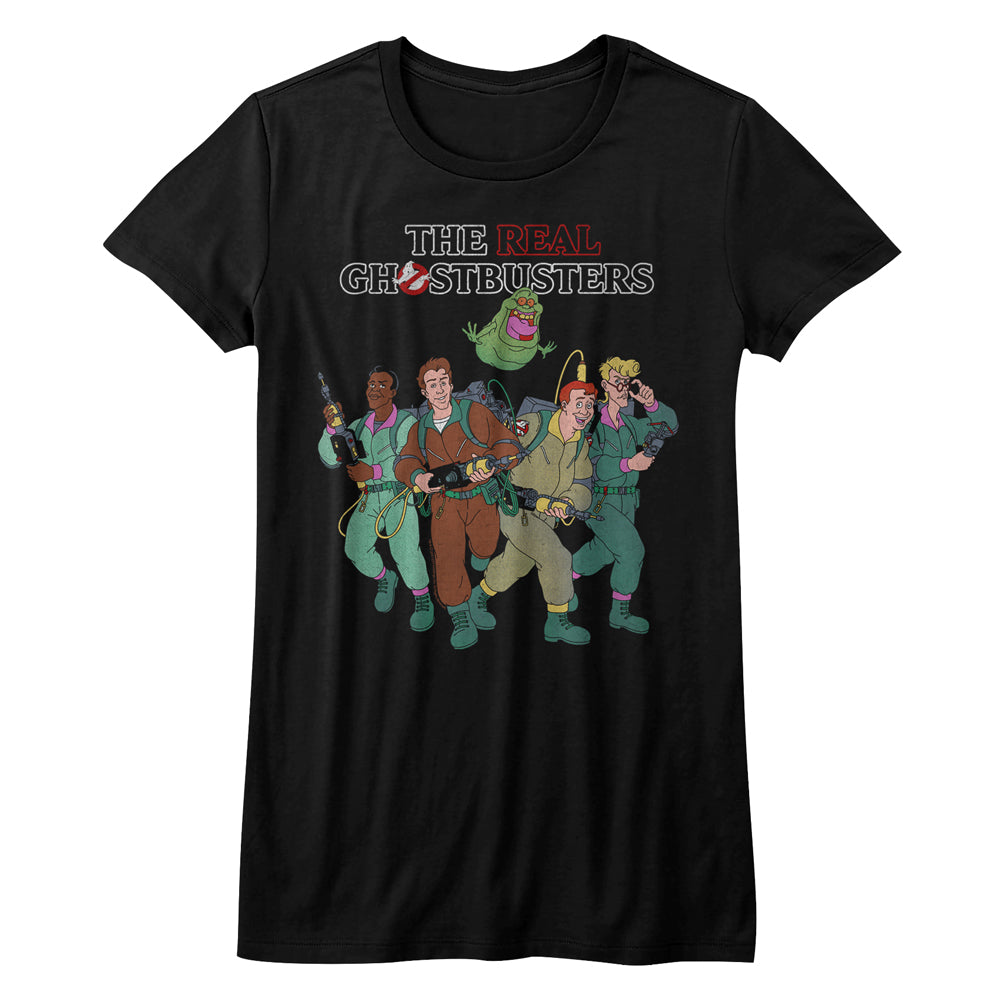 The Real Ghostbusters The Whole Crew Ladies T-Shirt