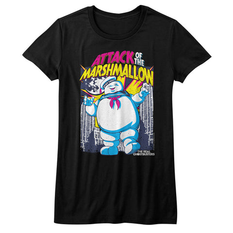 The Real Ghostbusters Marshmallow Attacks Ladies T-Shirt