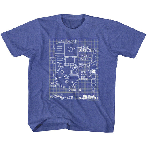 The Real Ghostbusters Blueprints Youth T-Shirt