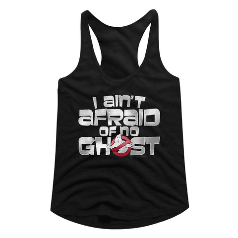 The Real Ghostbusters Ain'T Afraid Ladies Racerback
