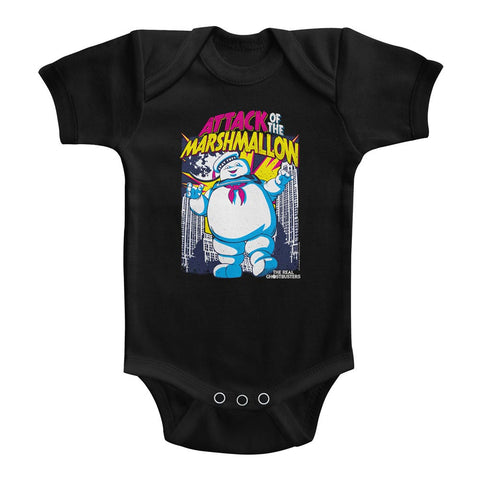 The Real Ghostbusters Marshmallow Attacks Baby Bodysuit