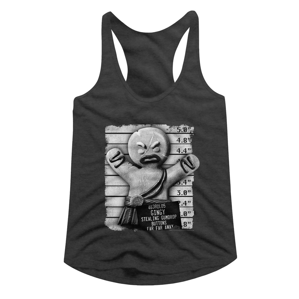 Shrek Gingy Mugshot Ladies Racerback