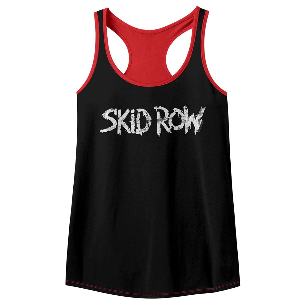 Skid Row Whitish Logo Ladies Color Block Racerback