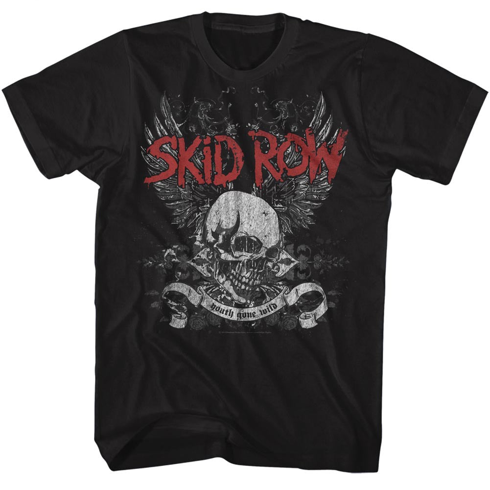 Skid Row Skull & Wings Adult T-Shirt