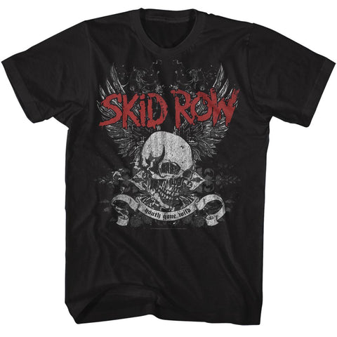 Skid Row Skull & Wings Adult T-Shirt
