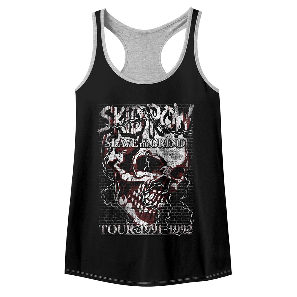 Skid Row Skull Chain Ladies Color Block Racerback