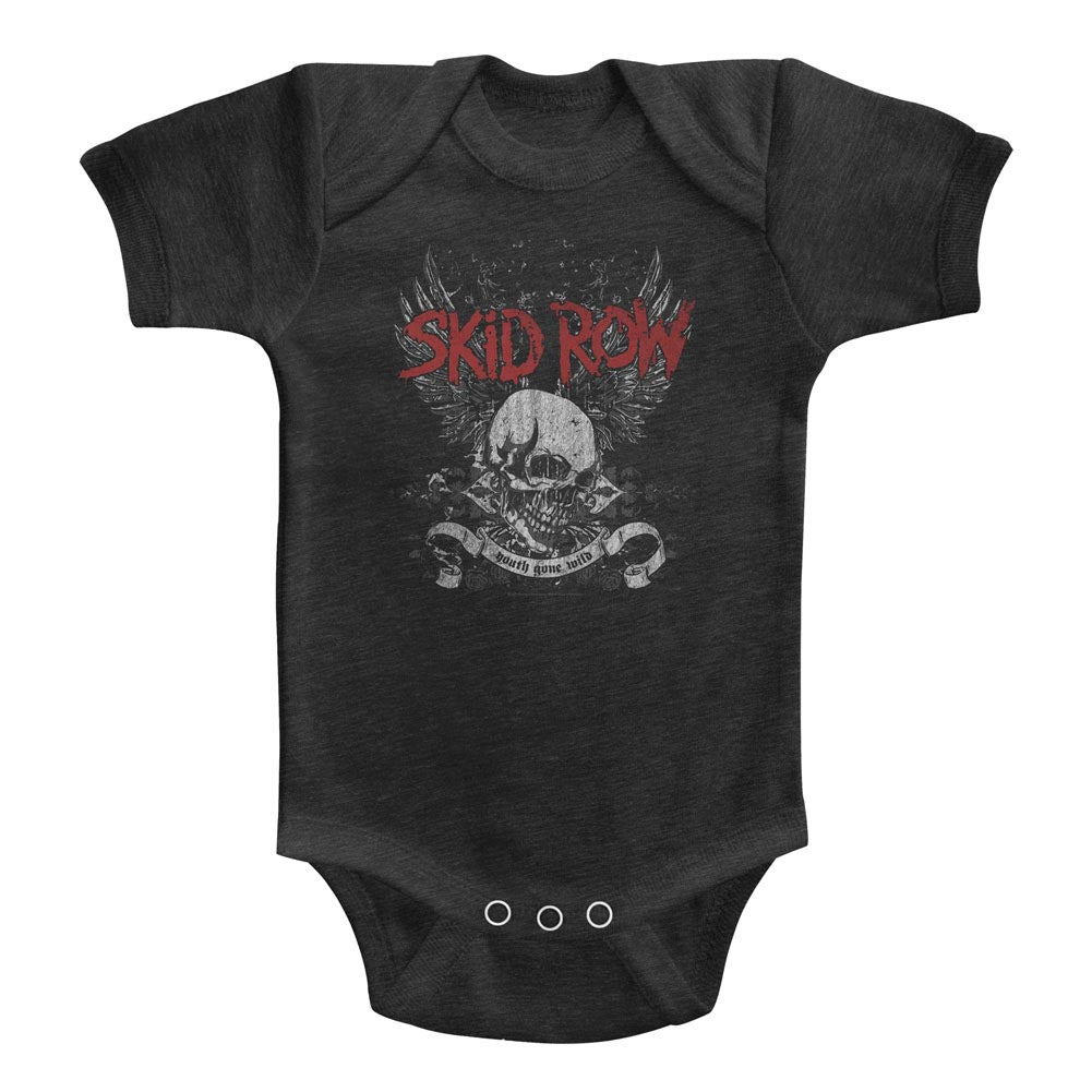 Skid Row Skull & Wings Infant Heather Bodysuit