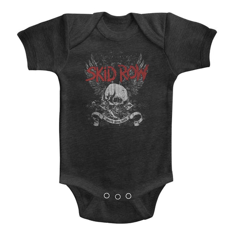 Skid Row Skull & Wings Infant Heather Bodysuit