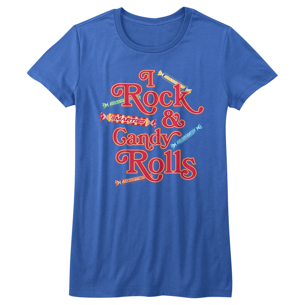 Smarties I Rock Candy Rolls Juniors T-Shirt