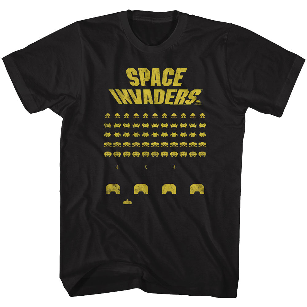 Space Invaders Yellow Print Men's T-Shirt
