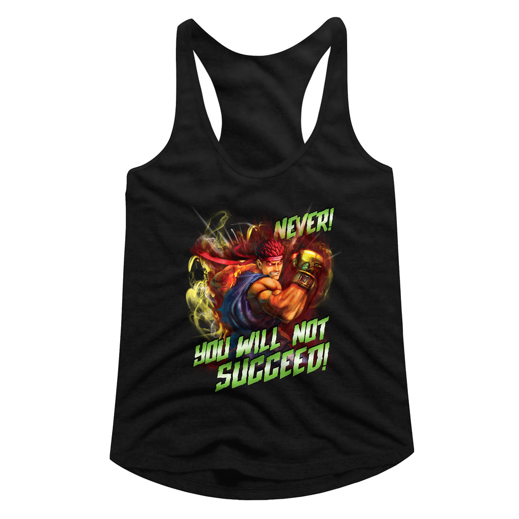 Street Fighter Never Succeed Women's Racerback