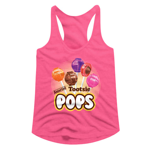 Tootsie Roll Tootsie Pops Ladies Raw Edge Racerback