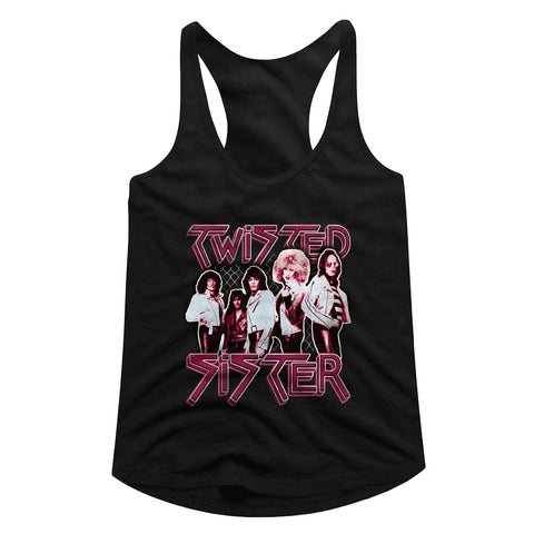 Twisted Sister Pretty In Pink Ladies Racerback