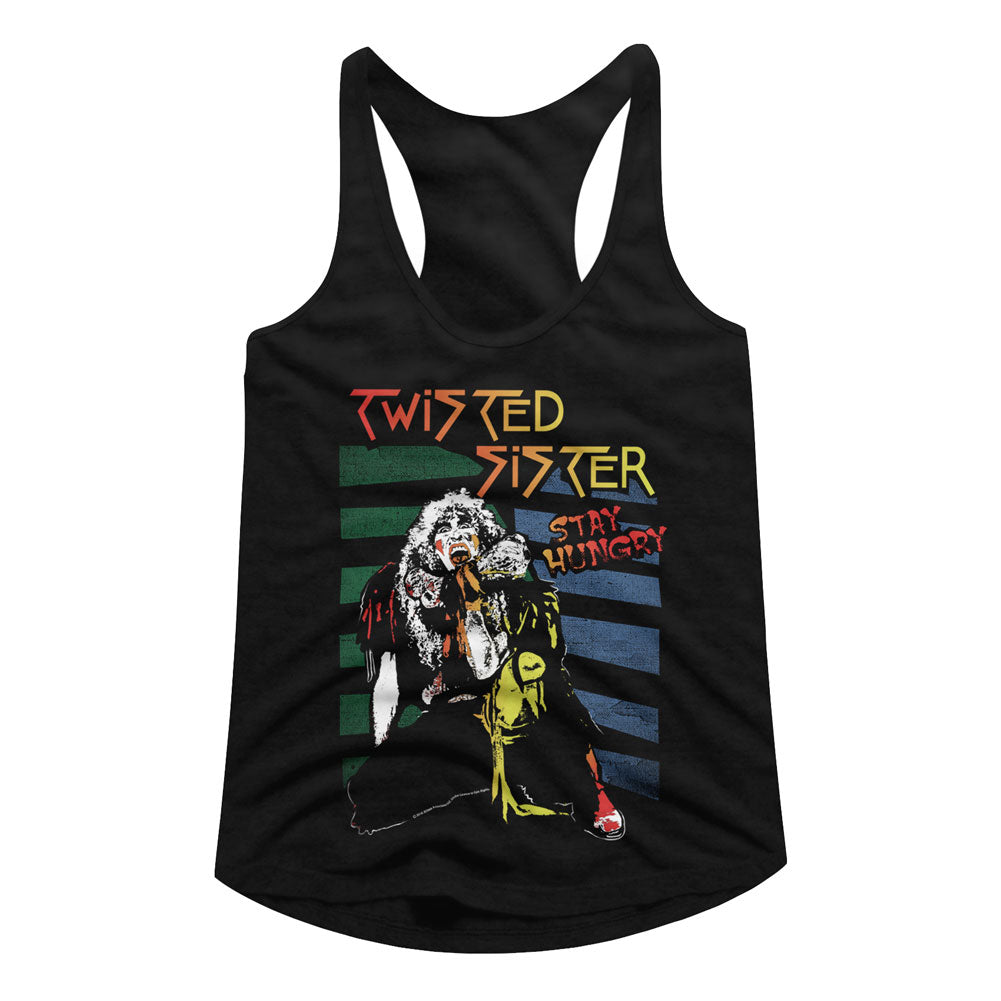 Twisted Sister Stay Hungry Ladies Racerback