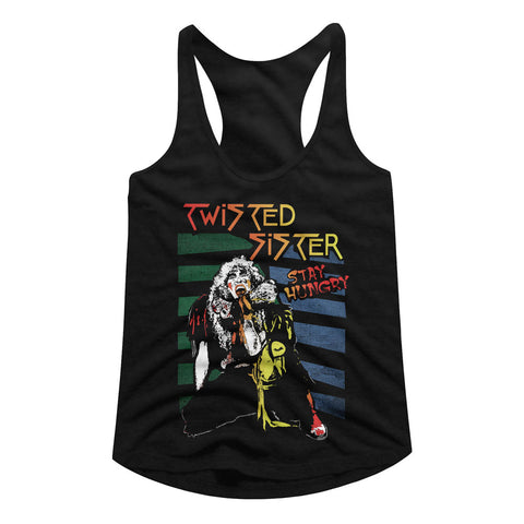 Twisted Sister Stay Hungry Ladies Racerback