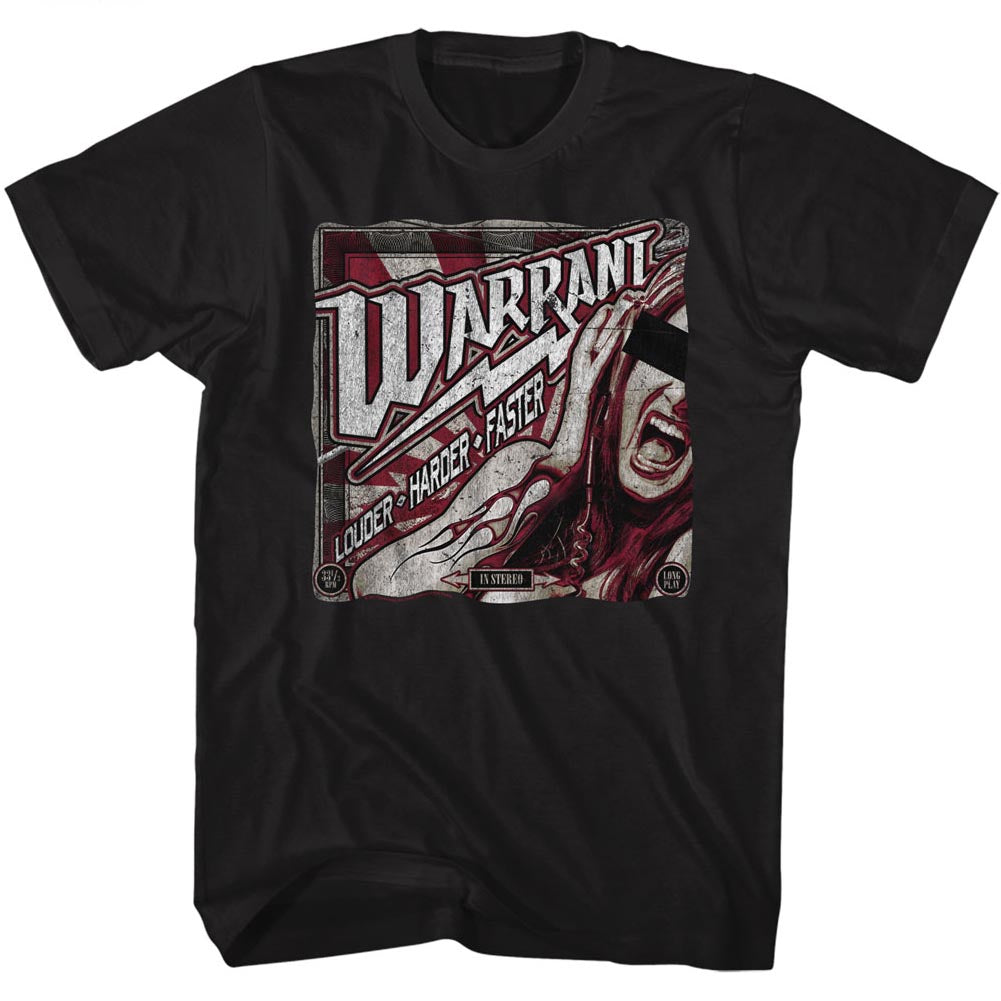 Warrant Louder Harder Faster Adult T-Shirt
