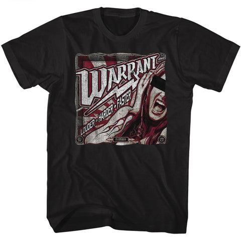 Warrant Louder Harder Faster Adult T-Shirt