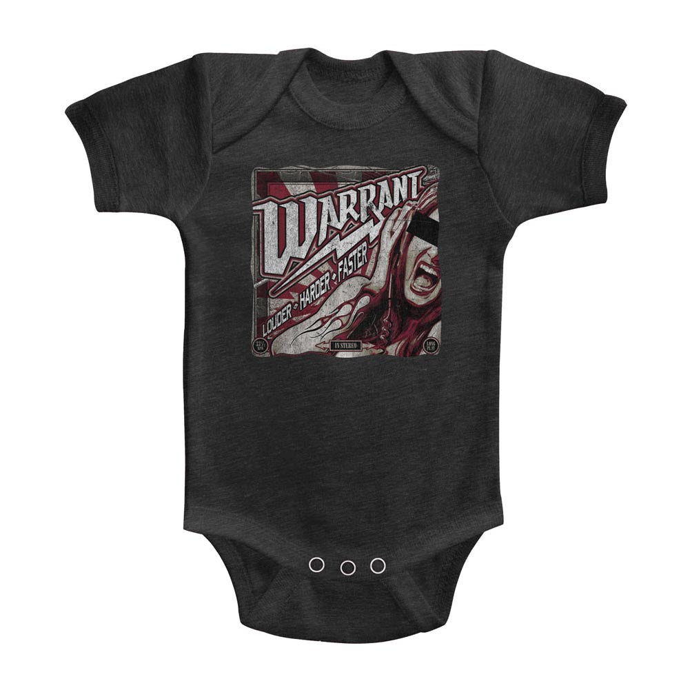 Warrant Louder Harder Faster Infant Heather Bodysuit