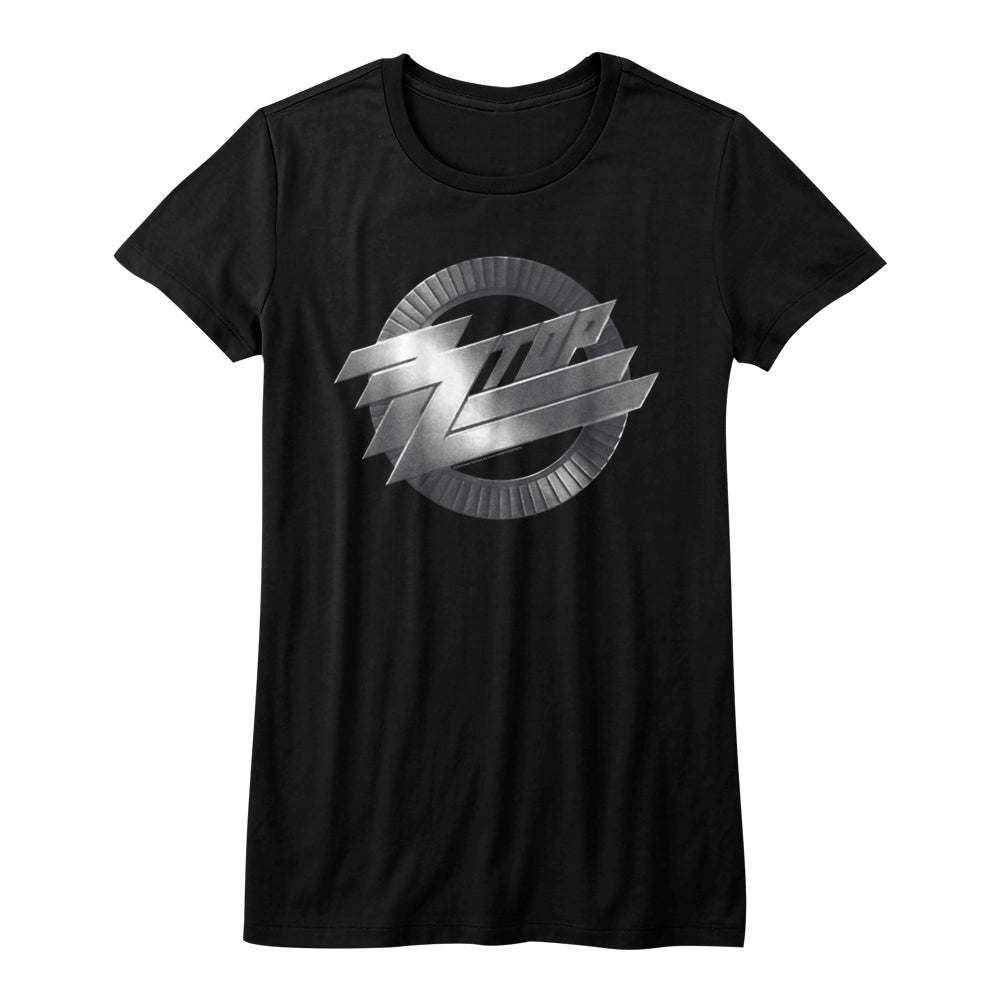 ZZ Top Metal Logo Ladies T-Shirt