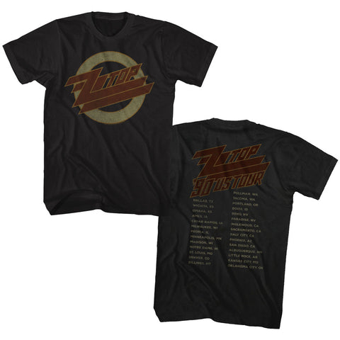 Zz Top 1990 Us Tour Adult T-Shirt