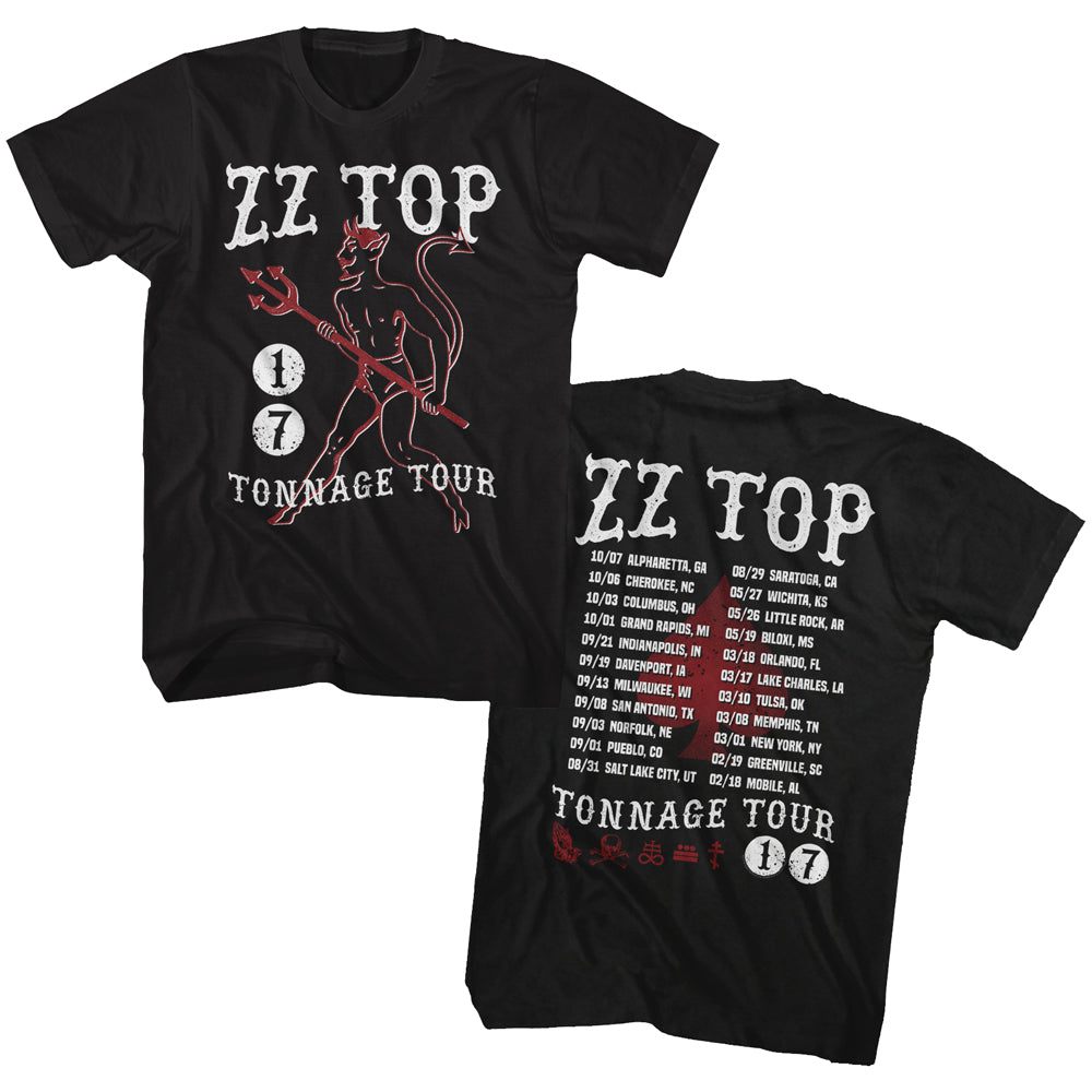 Zz Top Tonnage Tour 17 Adult T-Shirt
