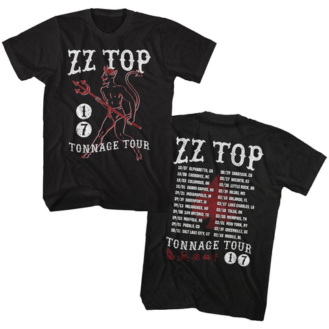 Zz Top Tonnage Tour 17 Adult T-Shirt