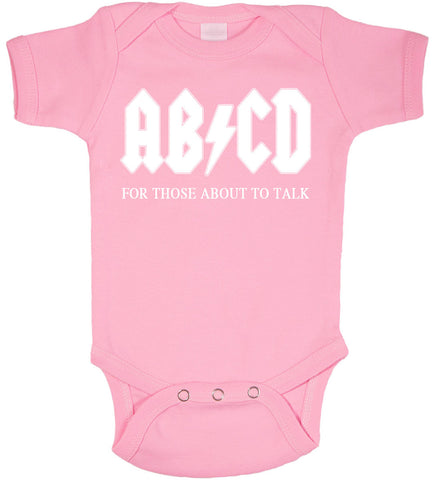 AB/CD Funny Pink Baby Bodysuit