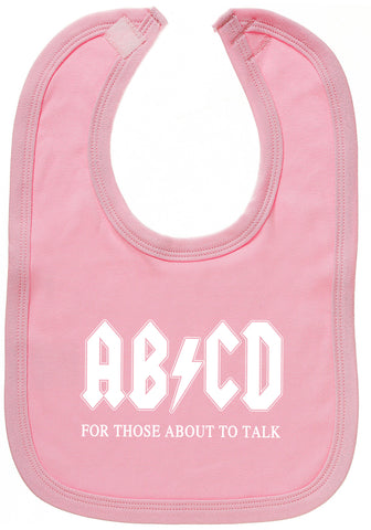 AB/CD Baby Bib in Pink