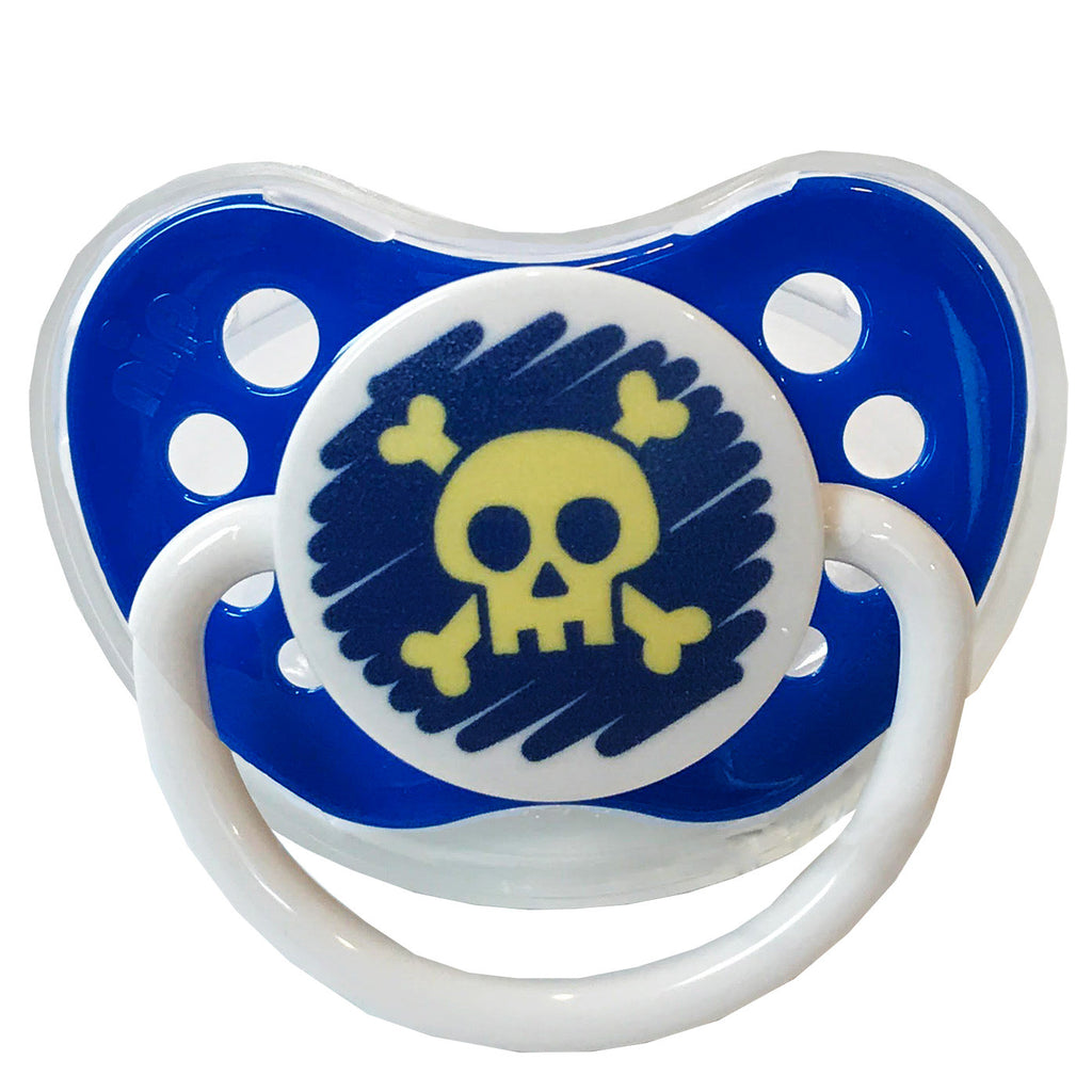 Skull Baby Pacifier Blue