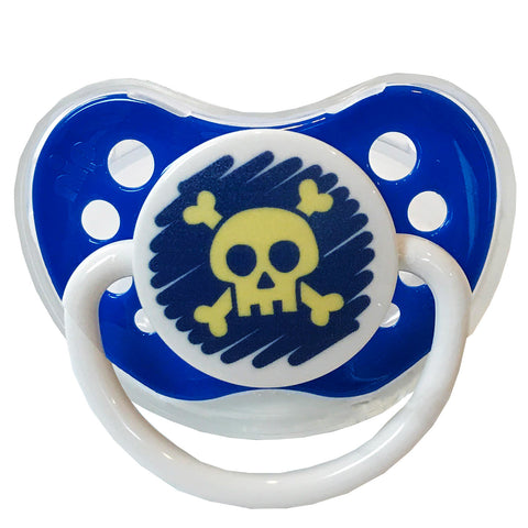 Skull Baby Pacifier Blue
