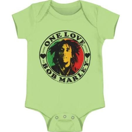 Bob Marley One Love Lime Baby Bodysuit