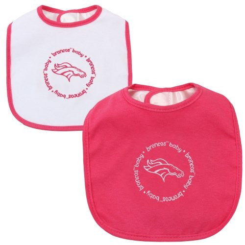 NFL Denver Broncos Baby Bib 2 Pack Pink