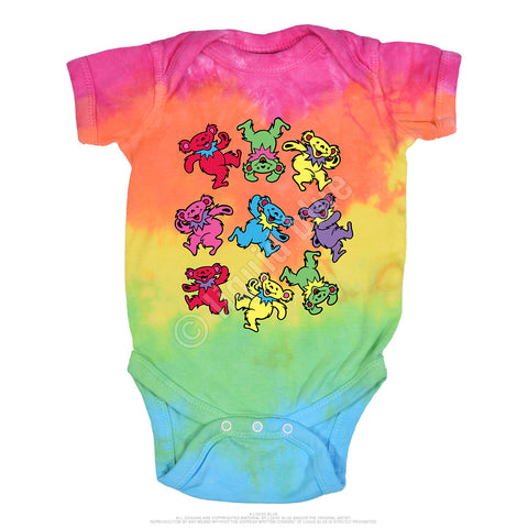 Grateful Dead Spiral Bears Baby Bodysuit