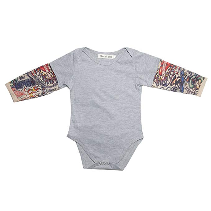 Tattoo Long Sleeve Baby OnePiece