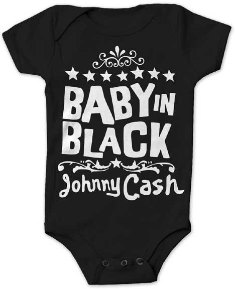Johnny Cash Baby in Black Bodysuit