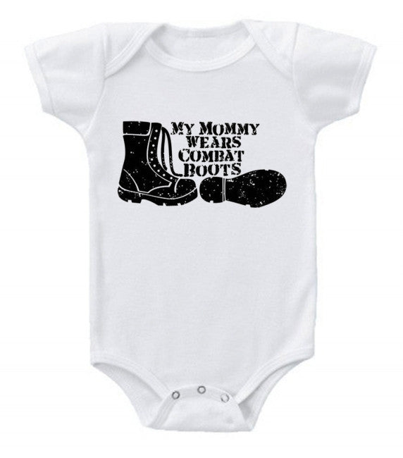 Mommy Wears Combat Boots Baby Bodysuit