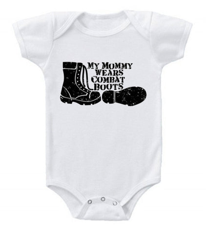Mommy Wears Combat Boots Baby Bodysuit
