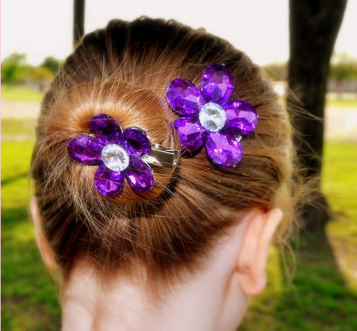 Flower Crystal Hair Clips