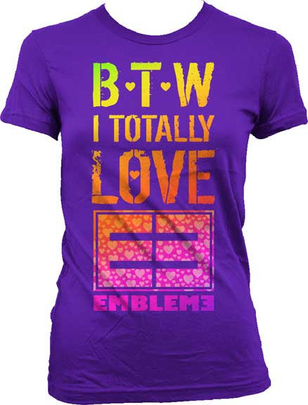 Emblem3 BTW Purple Girly T Shirt
