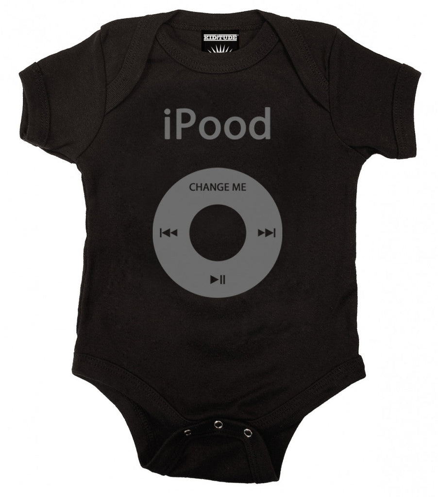 iPood Black Baby Bodysuit