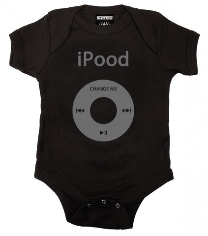 iPood Black Baby Bodysuit