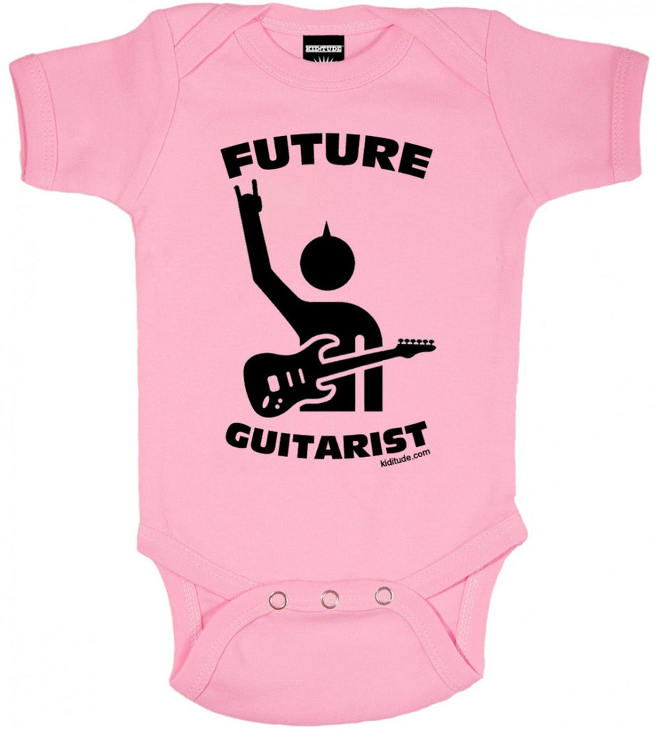 Future Guitarist Baby Bodysuit Pink