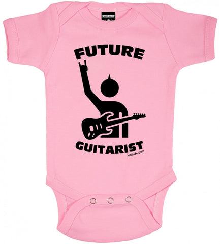 Future Guitarist Baby Bodysuit Pink