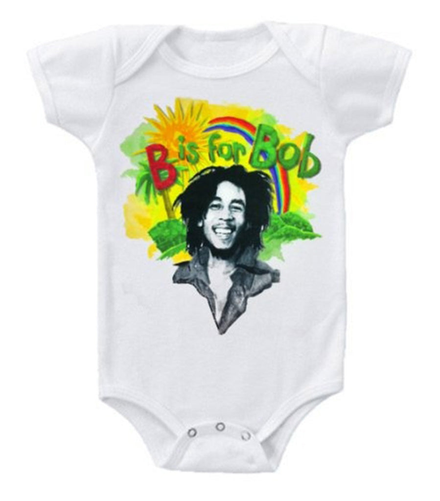 Bob Marley B is for Bob Rainbow Baby Bodysuit