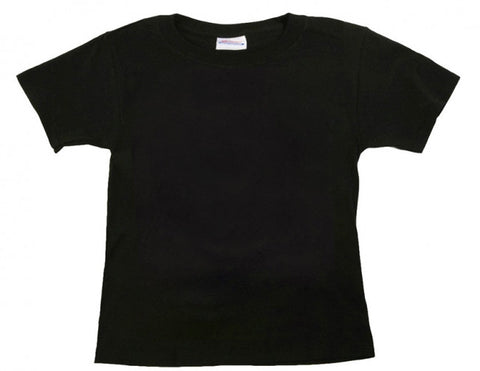 Black Plain Toddler and Kids T Shirt