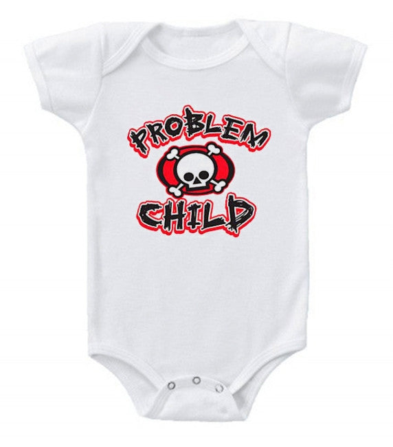 Problem Child Skull Baby Bodysuit