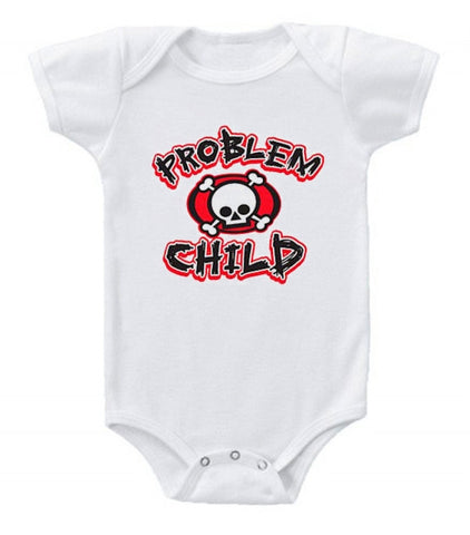 Problem Child Skull Baby Bodysuit